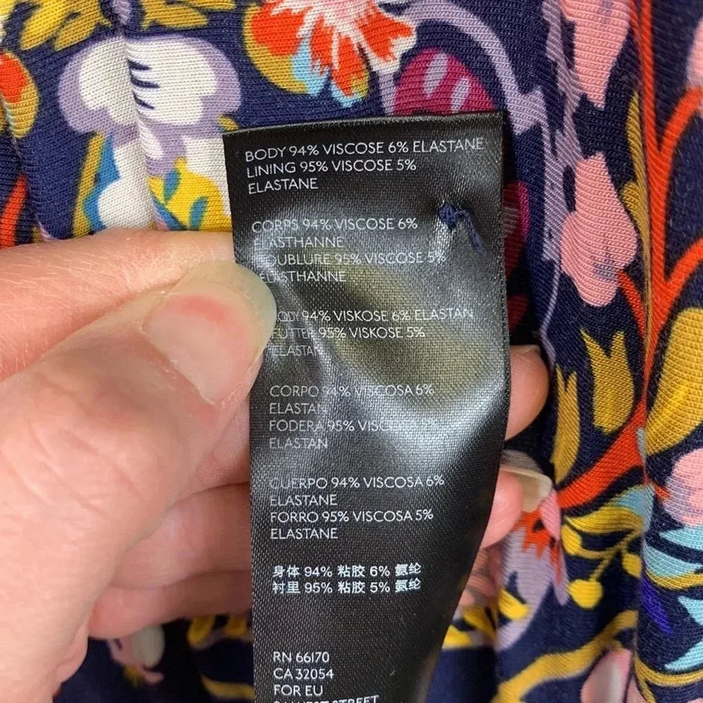 Anthropologie Maeve Sawyer navy floral open back dress sz xs - Picture 9 of 10